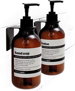 maisonovo shampoo dispenser for shower wall 2 chamber, soap holder for shower wall, self-adhesive wall mount toothbrush holder, (2 bottles, 2 razor holders, 1 soap holder)