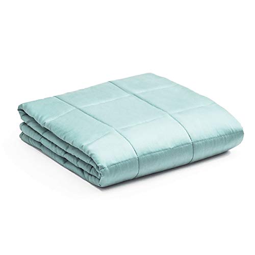 Giantex Cooling Weighted Blanket for Adults 20lbs |60"x 80" | Queen Size, Luxury Cooling Silk Sewed in Cotton Fabric-Soft to Touch & Nano-Glass Beads, Premium Heavy Blankets for Quality Sleep