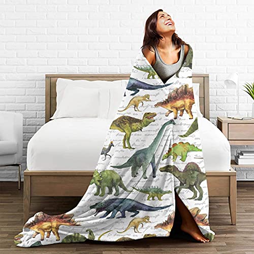 Cool Dino Dinosaurs Soft Throw Blanket Cozy Plush Flannel Fleece Bed Blankets for Sofa Couch Bedroom 50"X40"