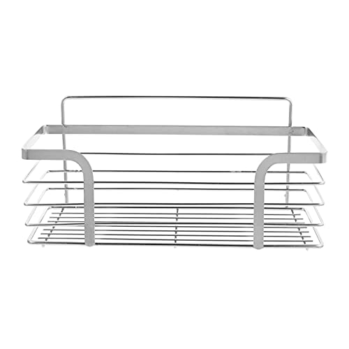 ULTNICE Stainless Steel Floating Wall Shelves Wire Wall Basket Spice Rack Self Adhensive Plant Stand Shower Caddy Hanger for for Home Kitchen Decor Silver 25cm