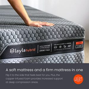 Layla 13” Hybrid Mattress, Flippable Between Firm & Medium Soft Comfort, Motion Minimizing (King)