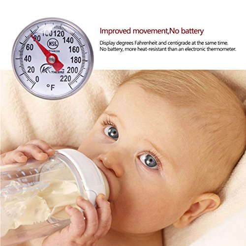 KT THERMO Instant Read 1-Inch Dial Thermometer,Best for The Coffee Drinks,Chocolate Milk Foam