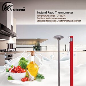 KT THERMO Instant Read 1-Inch Dial Thermometer,Best for The Coffee Drinks,Chocolate Milk Foam