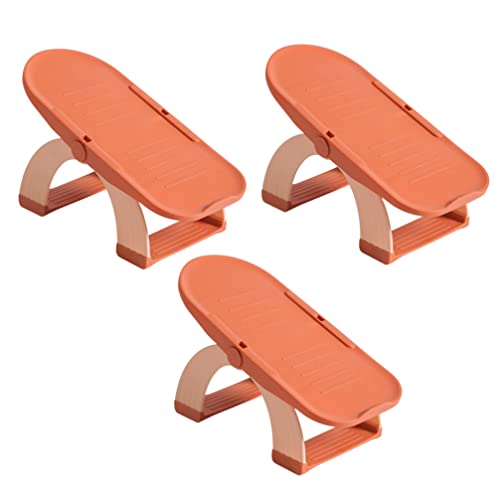 DOITOOL Storage Slots Organizer Stacker: 3pcs Display Holder Plastic for Sneakers Sandals Closet Organization Orange Stackable Shoe