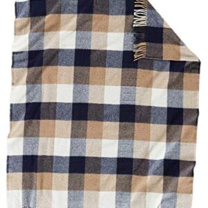 Pendleton EcoWise Easy Care Throw with Fringe Navy/Camel