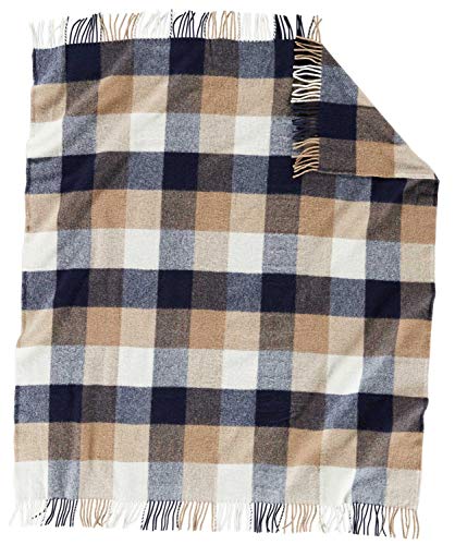 Pendleton EcoWise Easy Care Throw with Fringe Navy/Camel