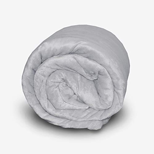 Zen Zone Weighted Blanket with Removable & Washable Cover, 15lb, Plush Grey (48 in. x 72 in.)