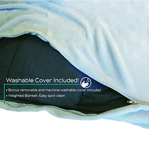 Zen Zone Weighted Blanket with Removable & Washable Cover, 15lb, Plush Grey (48 in. x 72 in.)