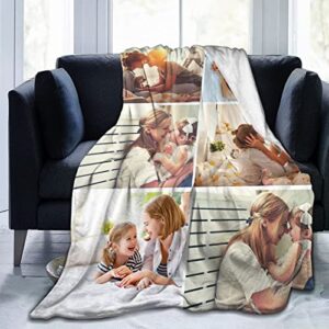 xuebuxi custom blanket with picture custom collage blanket make a customized throw blanket for kids/adults/family, souvenir, gift