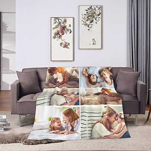 XUEBUXI Custom Blanket with Picture Custom Collage Blanket Make a Customized Throw Blanket for Kids/Adults/Family, Souvenir, Gift