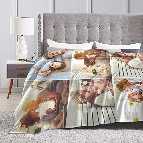 XUEBUXI Custom Blanket with Picture Custom Collage Blanket Make a Customized Throw Blanket for Kids/Adults/Family, Souvenir, Gift