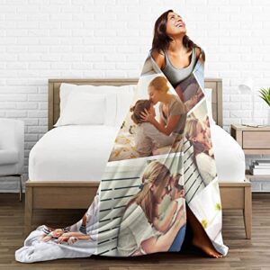 XUEBUXI Custom Blanket with Picture Custom Collage Blanket Make a Customized Throw Blanket for Kids/Adults/Family, Souvenir, Gift
