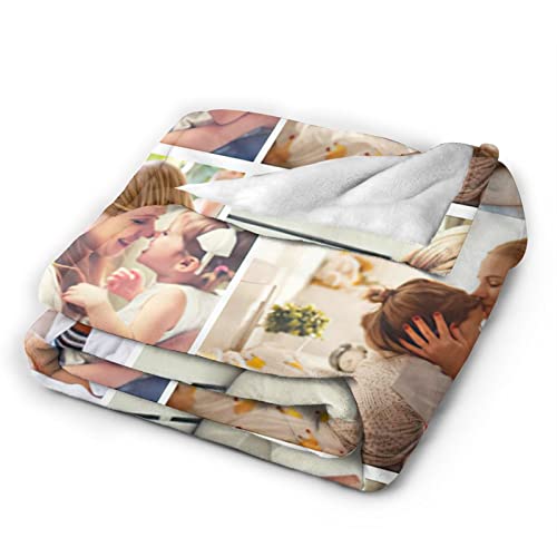 XUEBUXI Custom Blanket with Picture Custom Collage Blanket Make a Customized Throw Blanket for Kids/Adults/Family, Souvenir, Gift