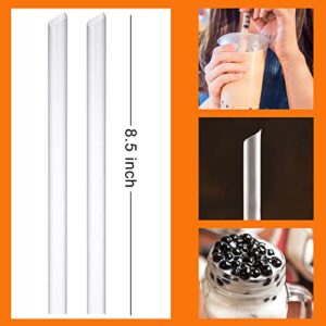 ALINK 100 PCS Clear Plastic Boba Straws, 1/2" Wide X 8 1/2" Long Disposable Smoothie Straws for Bubble Tea, Shakes, Popping Pearls