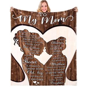 to my mom blanket mother's day birthday gifts for mom from daughter, women's day gifts for her anniversary mom gifts, i love you mom gift ideas super soft throw blankets from daughter, 50''x60'' inch