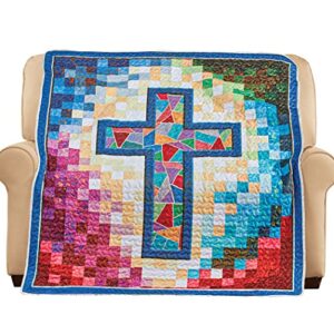 collections etc colorful geometric cross quilted throw blanket