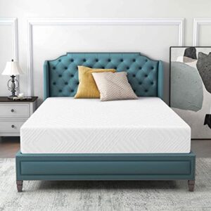 iululu 10 inch twin size memory foam mattress, bed in a box mattresses, breathable removable quilted cover, medium feeling, white
