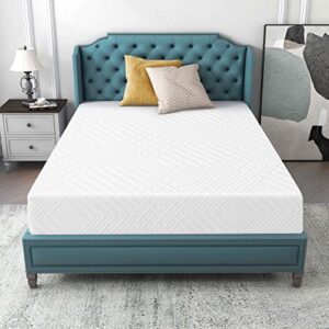 IULULU 10 Inch Twin Size Memory Foam Mattress, Bed in a Box Mattresses, Breathable Removable Quilted Cover, Medium Feeling, White