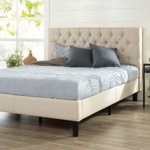 Zinus - Misty - Upholstered Platform Bed Frame/Mattress Foundation - Queen & 12 Inch Green Tea Memory Foam Mattress/CertiPUR-US Certified/Bed-in-a-Box/Pressure Relieving, Queen, Taupe