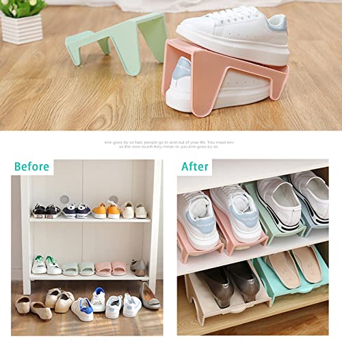 ZXK Shoe Slots Organizer Plastic Shoe Storage Rack Holder Easy Shoe Stacker Closet Organization Space Saver - 10 Pack(S)- 5 Pack(L)