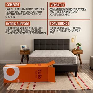 Tulo by Mattress Firm | 12 INCH Memory Foam Plus Coil Support Hybrid Mattress | Bed-in-A-Box | Plush Comfort | King