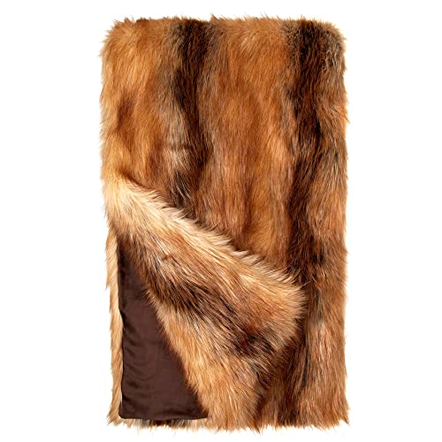 Fabulous-Furs Donna Salyers Faux-Fur Throw Blanket, Plush and Soft Blanket, 60x72 in, Red Fox