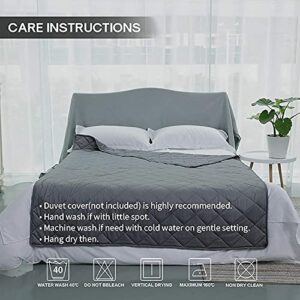 WarmHug Weighted Blanket King Size 15 lbs 86" x 92" for Couples and Adults - Cooling Breathable Heavy Blanket with Premium Glass Beads, Grey