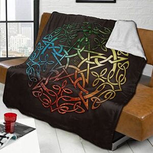 wicca elemental celtic pentacle pentagram warm sofa blankets ultra-soft throw multi-size micro fleece double blanket for bed couch living room