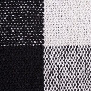 DII Buffalo Check Collection Rustic Farmhouse Throw Blanket with Tassles, 50x60, Black/White