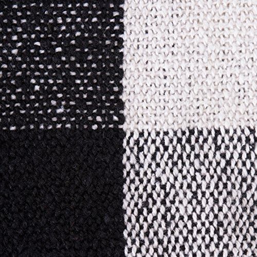 DII Buffalo Check Collection Rustic Farmhouse Throw Blanket with Tassles, 50x60, Black/White