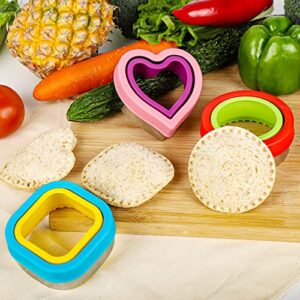 Sandwich Cutter and Sealer Set,3 Pcs Bread Decruster Sandwich Cutter Heart Circle Square Shapes Sandwich Decruster Press Mold DIY Cookie Cutter for Kids Boys Girls Lunch Bento Box