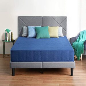 olee sleep 10 inch new safe comfort memory foam mattress, blue, queen