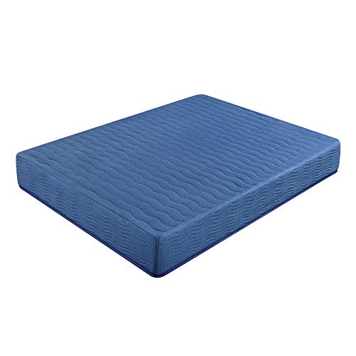 Olee Sleep 10 Inch New Safe Comfort Memory Foam Mattress, Blue, Queen