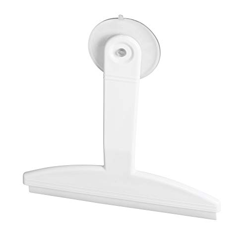 InterDesign Bathroom Shower Squeegee - 8", With Suction Hook, White