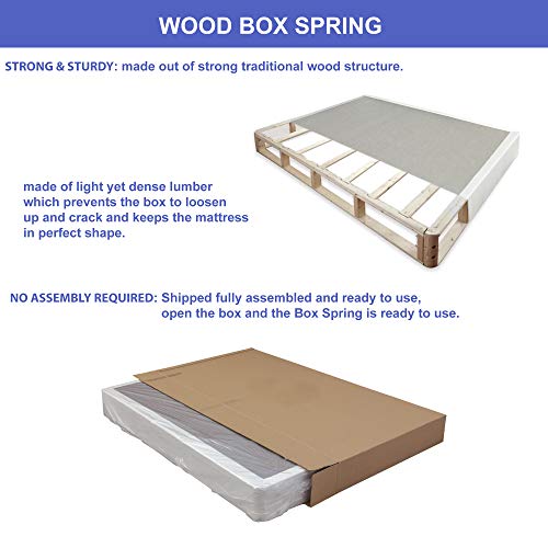 Mattress Solution 8" Assembled Split Box Spring/Foundation for Mattress, Full, Size