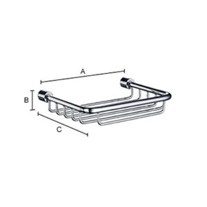 Smedbo SME, Polished Chrome DK1005 Soap Basket Straight 1 Level