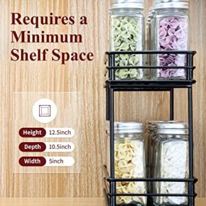 Sakugi Spice Rack Organizer for Cabinet - 2-Pack 2-Tier Pull Out Spice Rack for Kitchen Cabinet, Rustproof & Durable Spice Cabinet Organizer, Spice Organizer, 4.33''W x 10.23''D x 8.54''H