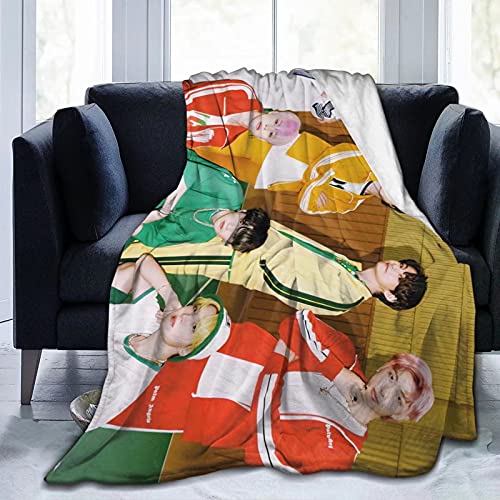 Kpop 3D Full Printed Anti-Pilling Flannel Throw Blanket, Soft and Comfortable for Home Office Wedding Gifts Outdoor Camping