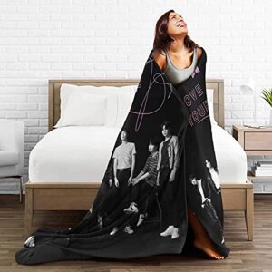 Kpop 3D Full Printed Anti-Pilling Flannel Throw Blanket, Soft and Comfortable for Home Office Wedding Gifts Outdoor Camping