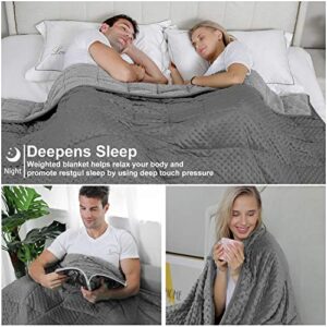 Double Couple Sherpa Fleece Weighted Blanket for Adult 20 lbs 60"x80" Queen Size 160-280 lbs Individuals Extra Fuzzy Throw Blanket Plush Heavy Blanket with Premium Glass Beads for Bed