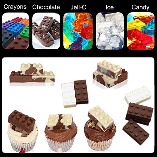 Block Non-Stick Ice Cube Tray Silicone Mold, Candy Moulds, Chocolate Moulds, for Kids Party's & Baking Building Block Themes & Cake Muffin Cupcake Gumdrop Jelly(Set of 3 pcs)