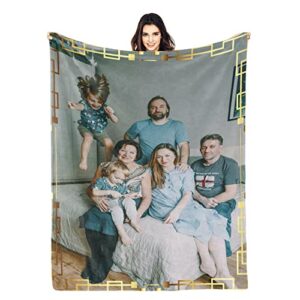 personalized custom blanket soft flannel material, multi-size options using photos of family, friends, dog, cat or pet, birthday valentines gifts