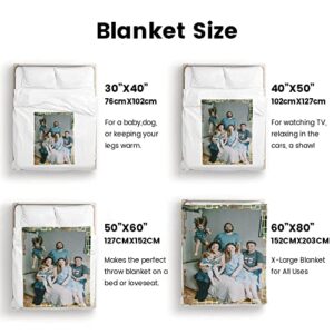 Personalized Custom Blanket Soft Flannel Material, Multi-Size Options Using Photos of Family, Friends, Dog, Cat Or Pet, Birthday Valentines Gifts