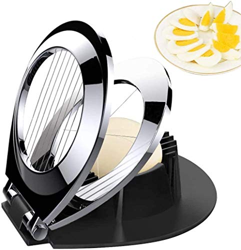 Egg Slicer, BIBURY Egg Slicer for Hard Boiled Eggs, Egg Cutter Heavy Duty for Egg Strawberry Mushroom Soft Fruit, Stainless Steel Wire with 3 Slicing Styles, Easy to Clean