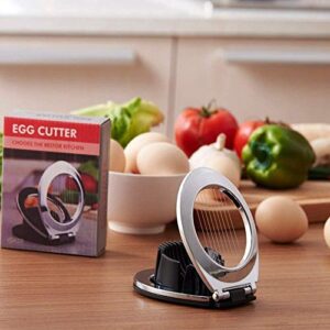 Egg Slicer, BIBURY Egg Slicer for Hard Boiled Eggs, Egg Cutter Heavy Duty for Egg Strawberry Mushroom Soft Fruit, Stainless Steel Wire with 3 Slicing Styles, Easy to Clean