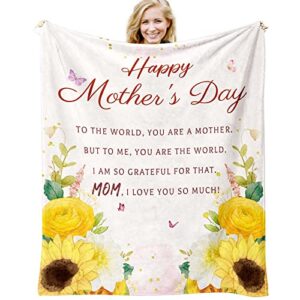 aiyubofun mothers day mom gifts - gift for mom for mother's day - mom gifts from daughter or son for mother day - mother s day gifts for mom - sunflower throw blanket 60 x 50 inch