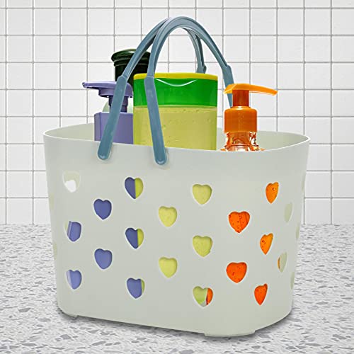 Portable Shower Caddy Tote Plastic Storage Basket with Handle Box, Plastic Organizer Storage Tote, Portable Storage Basket, Bathroom Supplies Storage Organizer for Bathroom, Kitchen, College Dorm