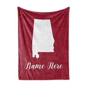 state pride series alabama - personalized custom fleece blankets with your family name - celebrate united states