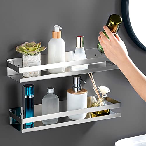 GLYNAE Bathroom Shelf Wall Mounted Floating Shelves 50cm,304 Stainless Steel Shower Shelf/Rack for Kitchen,Laundry Room,Bedroom,Living Room