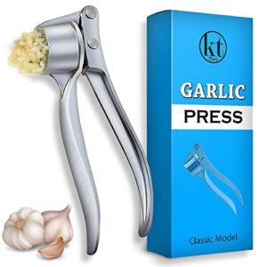 garlic press mincer ginger crusher squeezer heavy duty metal garlic presser chopper slicer (classic)